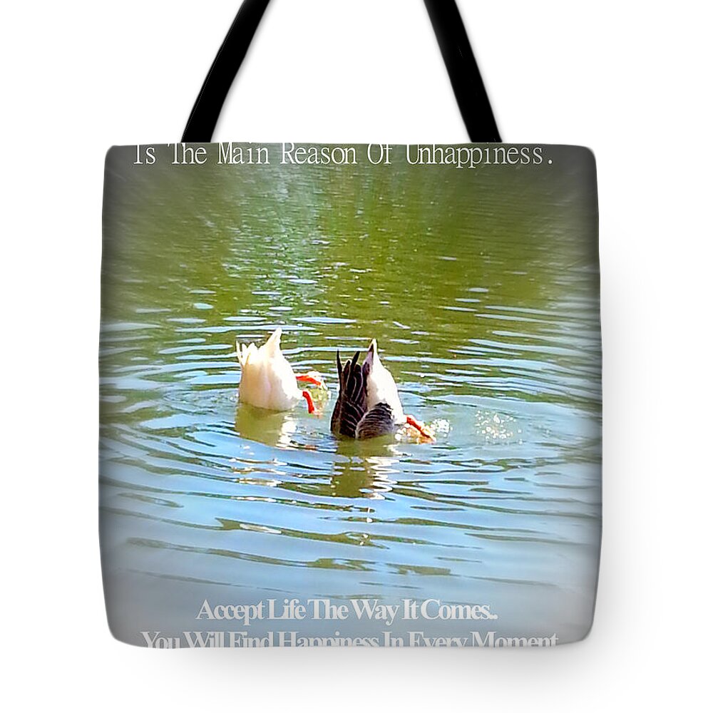  Aduke Tote Bag featuring the photograph Search for happiness by Maria Aduke Alabi