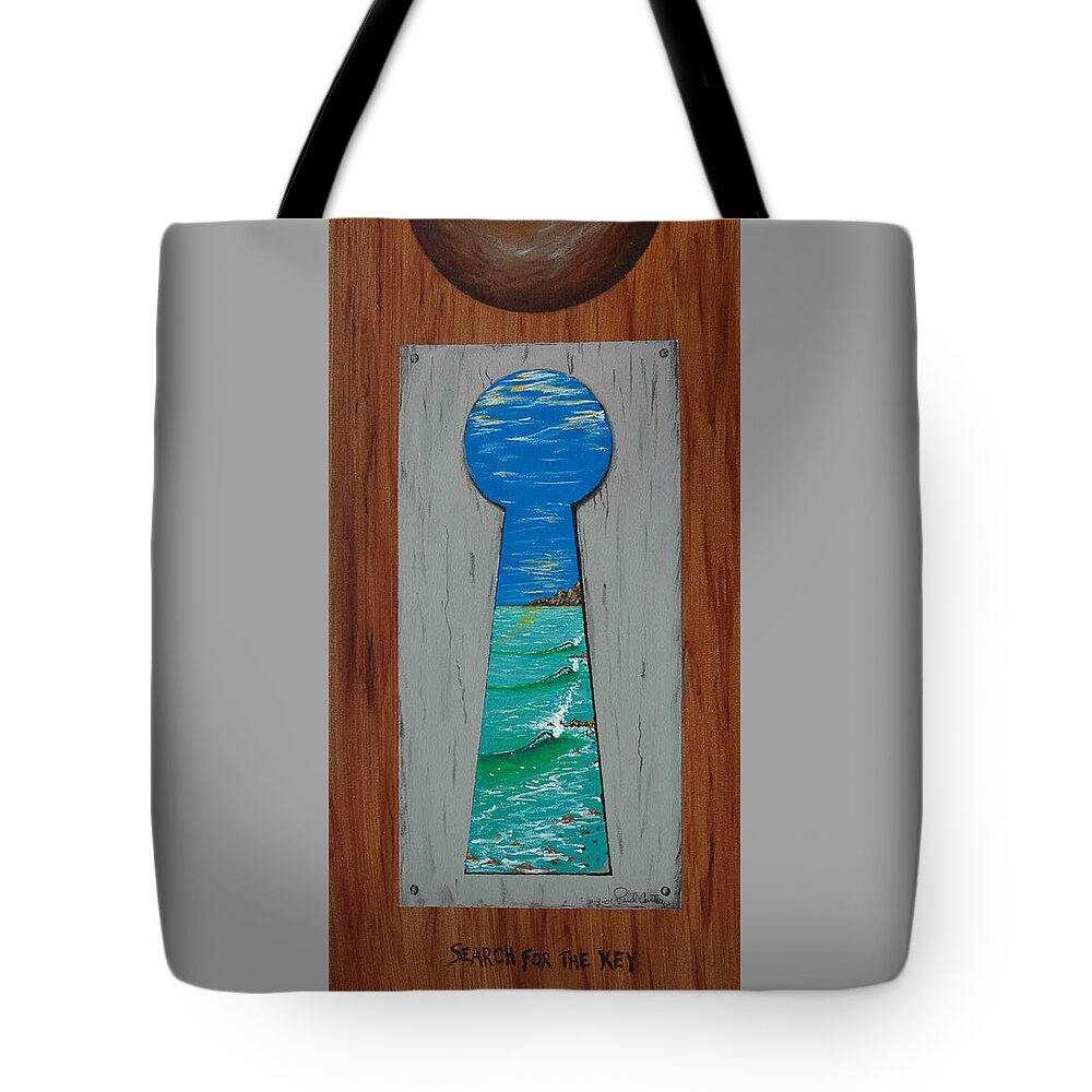 Key Tote Bag featuring the painting Search For The Key by Paul Carter