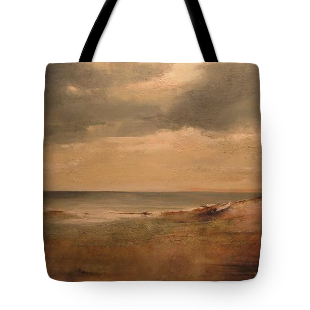 Diane Strain Tote Bag featuring the painting Seascape using Resin Sand by Diane Strain