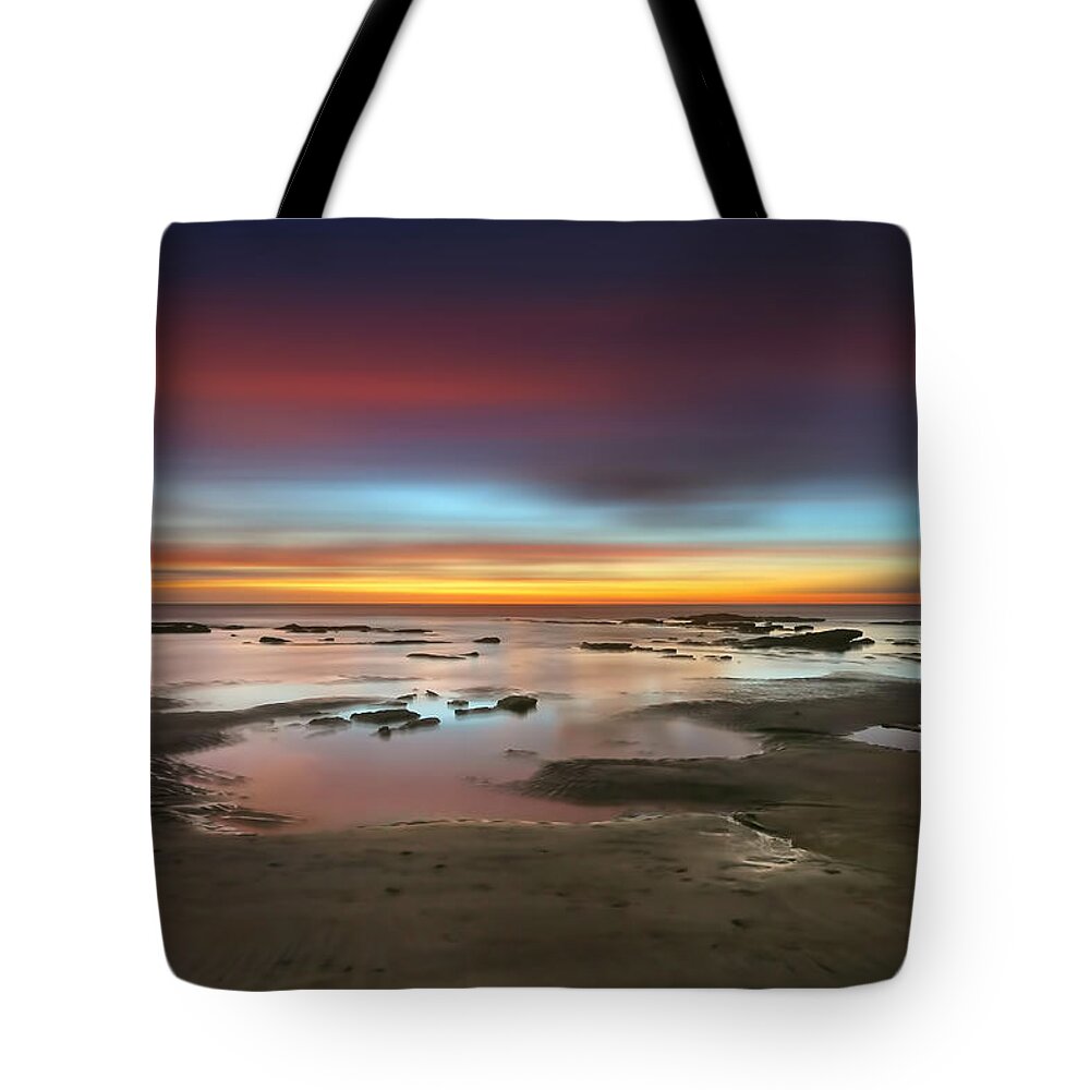 Sun Tote Bag featuring the photograph Seaside Reef Sunset 14 by Larry Marshall