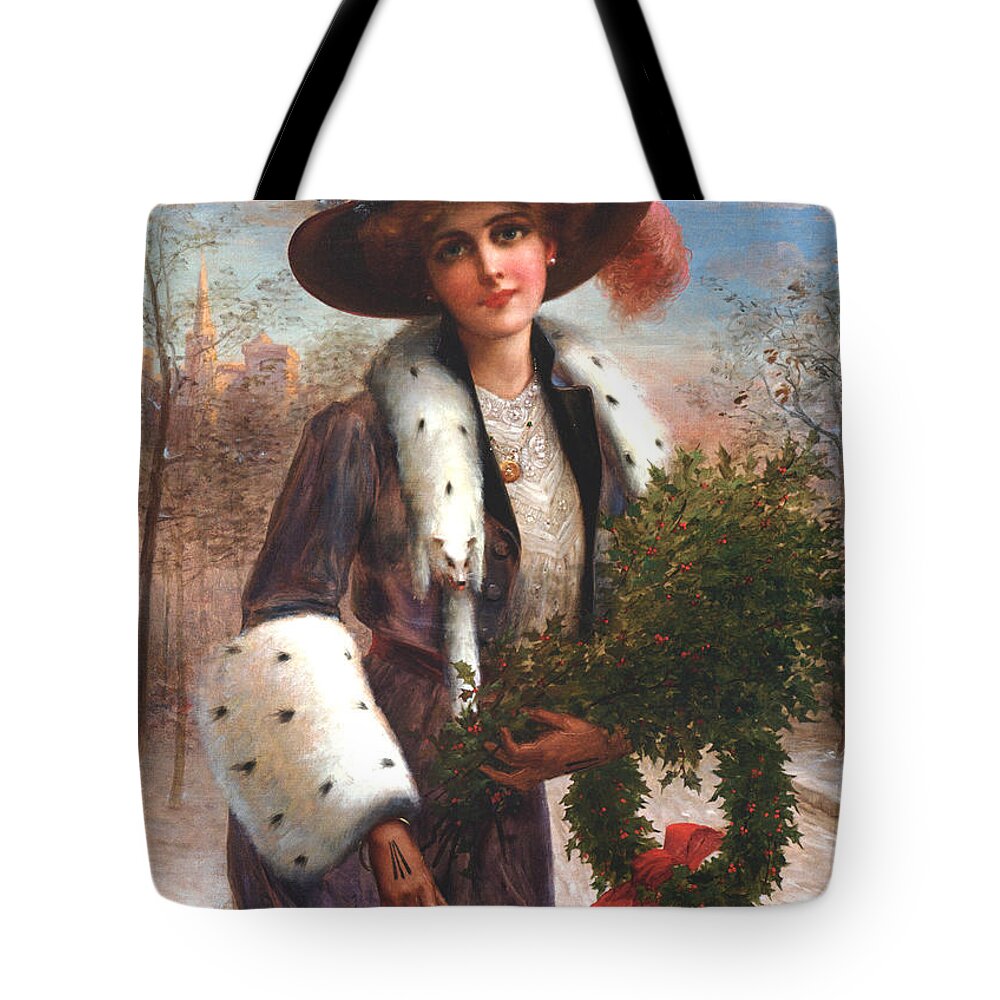 Emile Vernon Tote Bag featuring the digital art Seasons Greetings by Emile Vernon