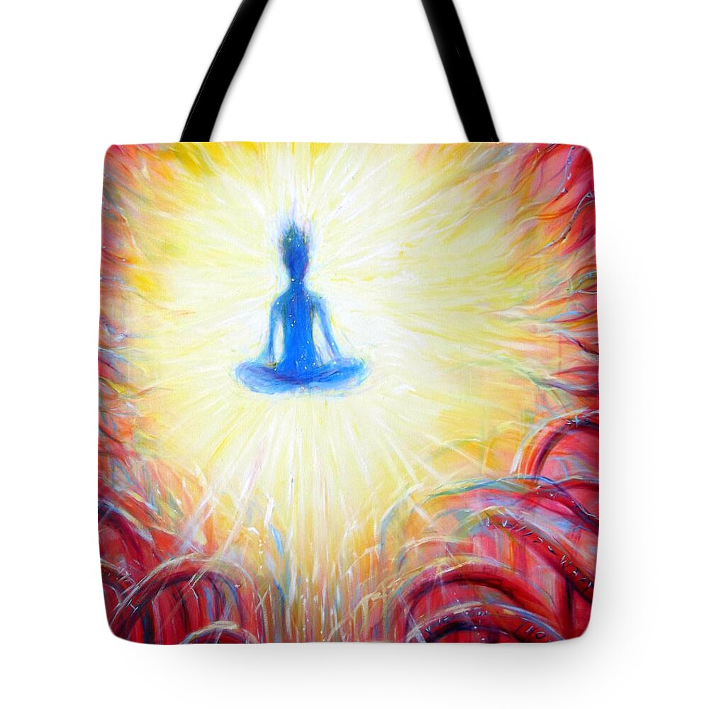 Meditation Tote Bag featuring the painting Seat of the Soul by Heather Calderon