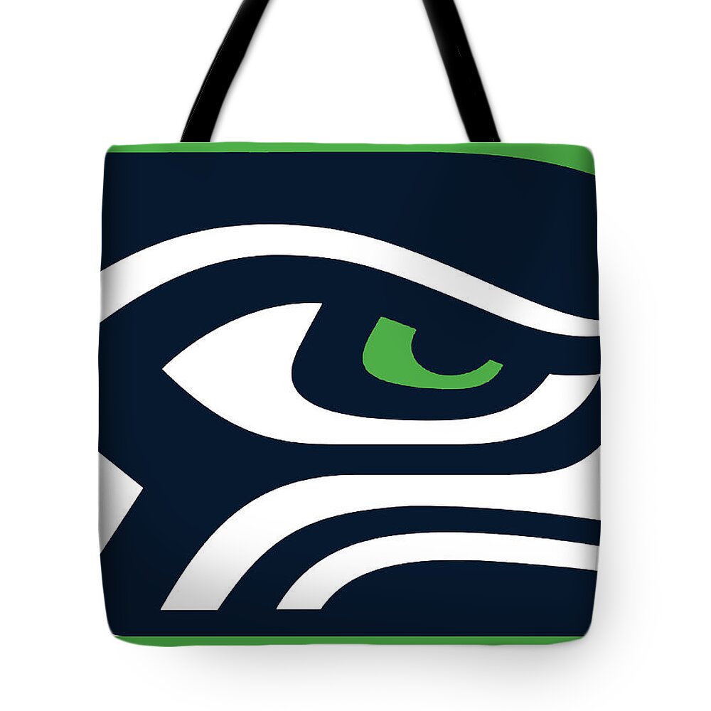 Seattle Tote Bag featuring the painting Seattle Seahawks by Tony Rubino