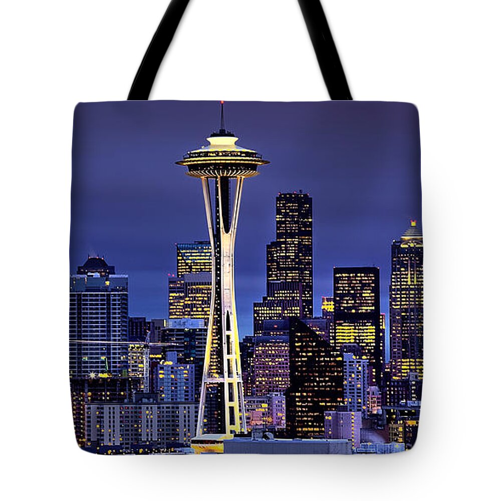 Seattle Tote Bag featuring the photograph Seattle Skies by Ryan Smith
