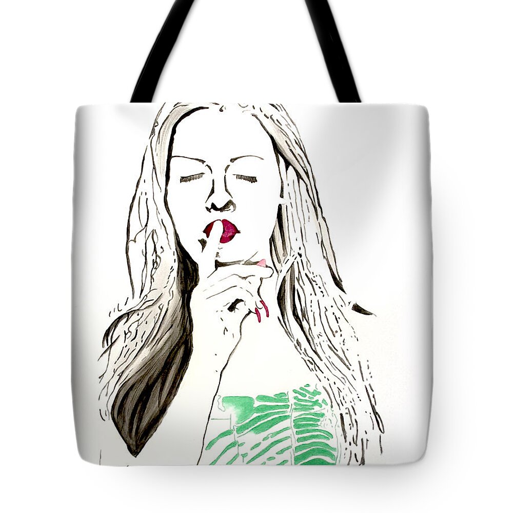 Denise Tote Bag featuring the painting Secret by Denise Deiloh