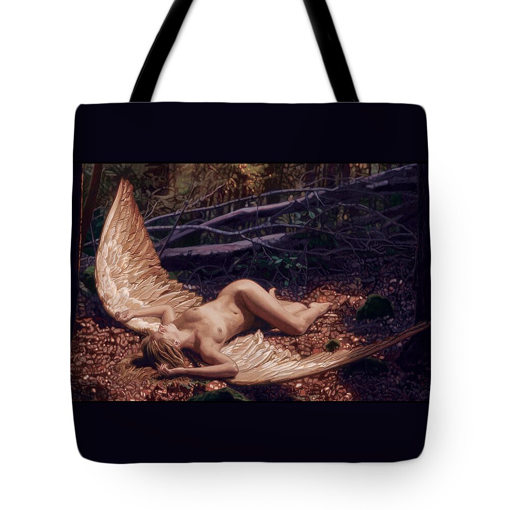 Whelan Tote Bag featuring the painting Secret Forest II by Patrick Whelan