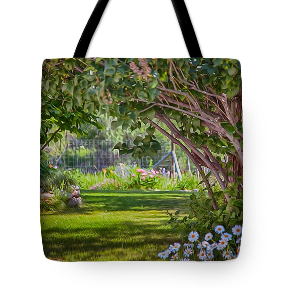 Secret Garden Tote Bag featuring the painting Secret Garden by Omaste Witkowski