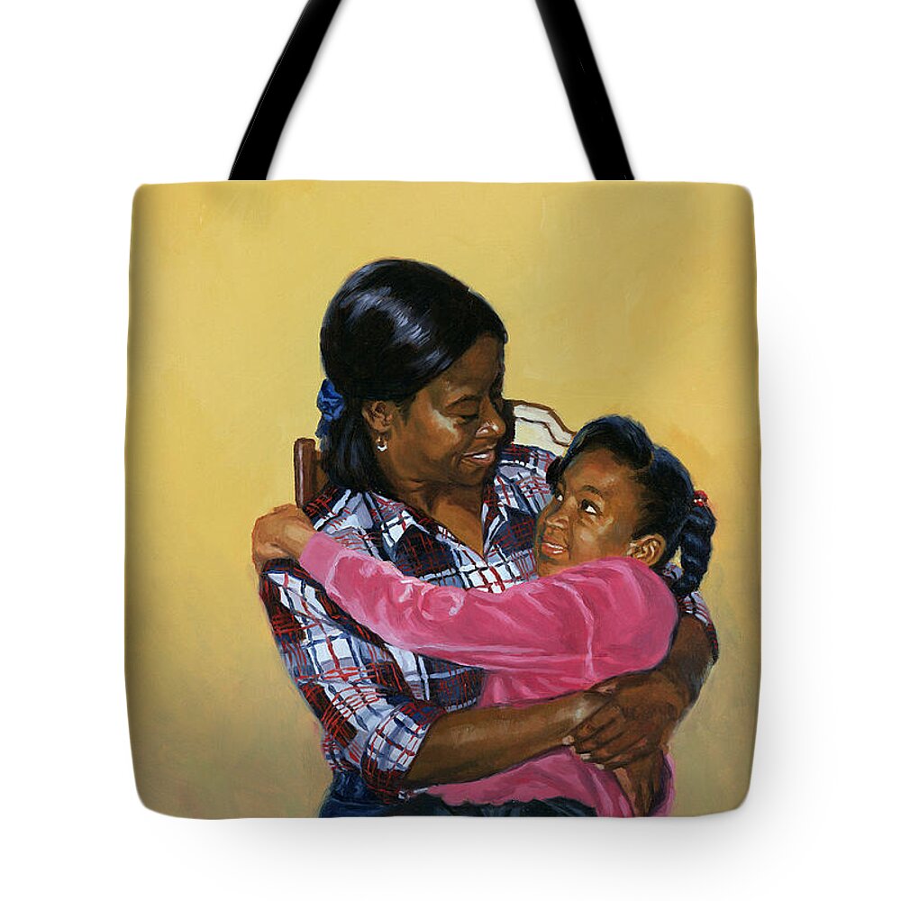 Mother Tote Bag featuring the painting Secure by Colin Bootman