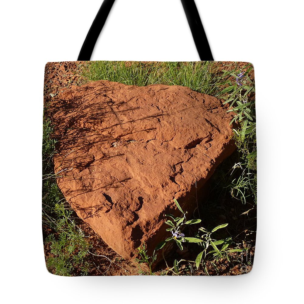 Sedona Tote Bag featuring the photograph Sedona Heart Rock by Mars Besso