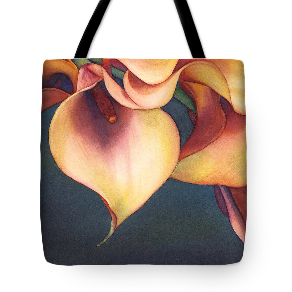 Lilies Tote Bag featuring the painting Seduction of Lilies by Sandy Haight