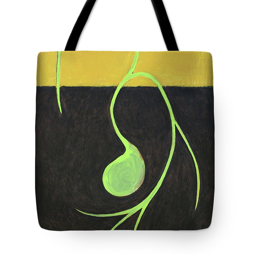 Nature Tote Bag featuring the painting Seed Shoot by Carrie MaKenna