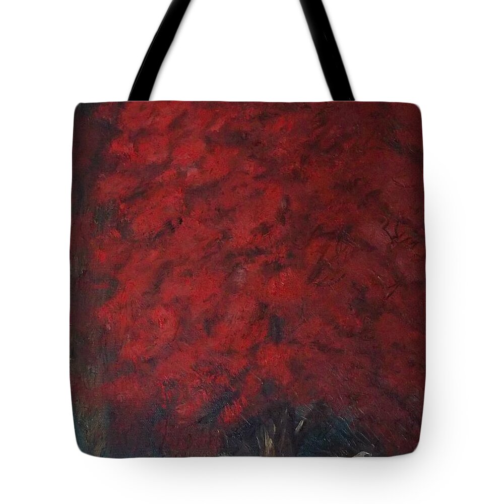 Tree Tote Bag featuring the painting Seeing Red by Stephen King
