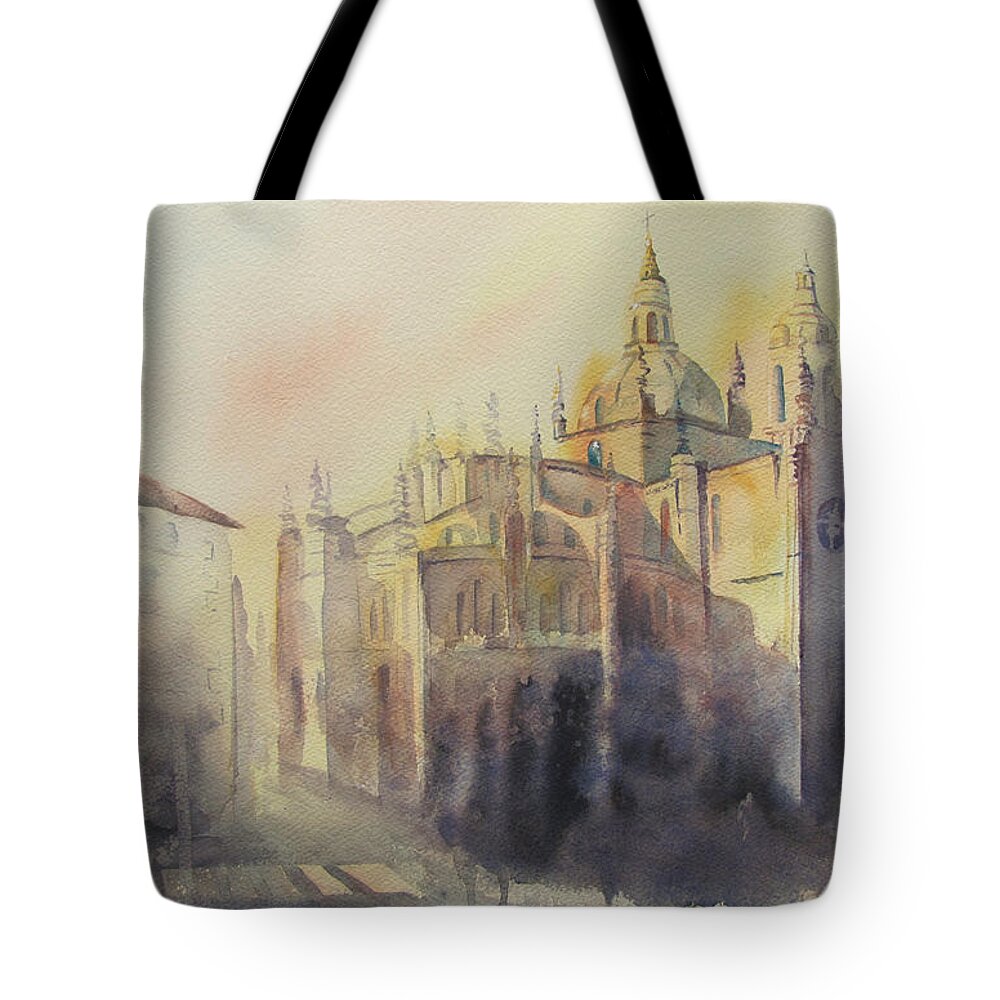 Segovia Tote Bag featuring the painting Segovia Light by Amanda Amend