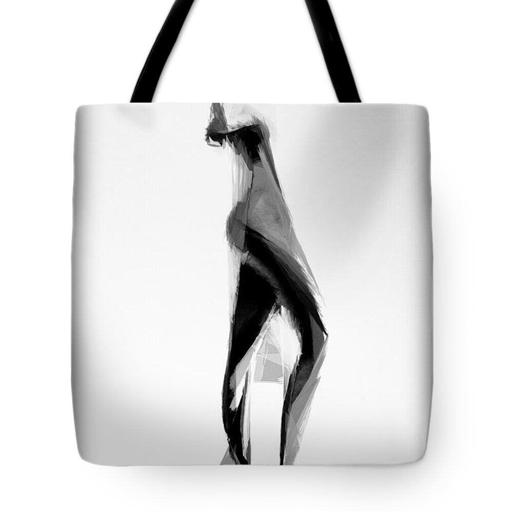 Black And White Tote Bag featuring the digital art Selfie I by Rafael Salazar