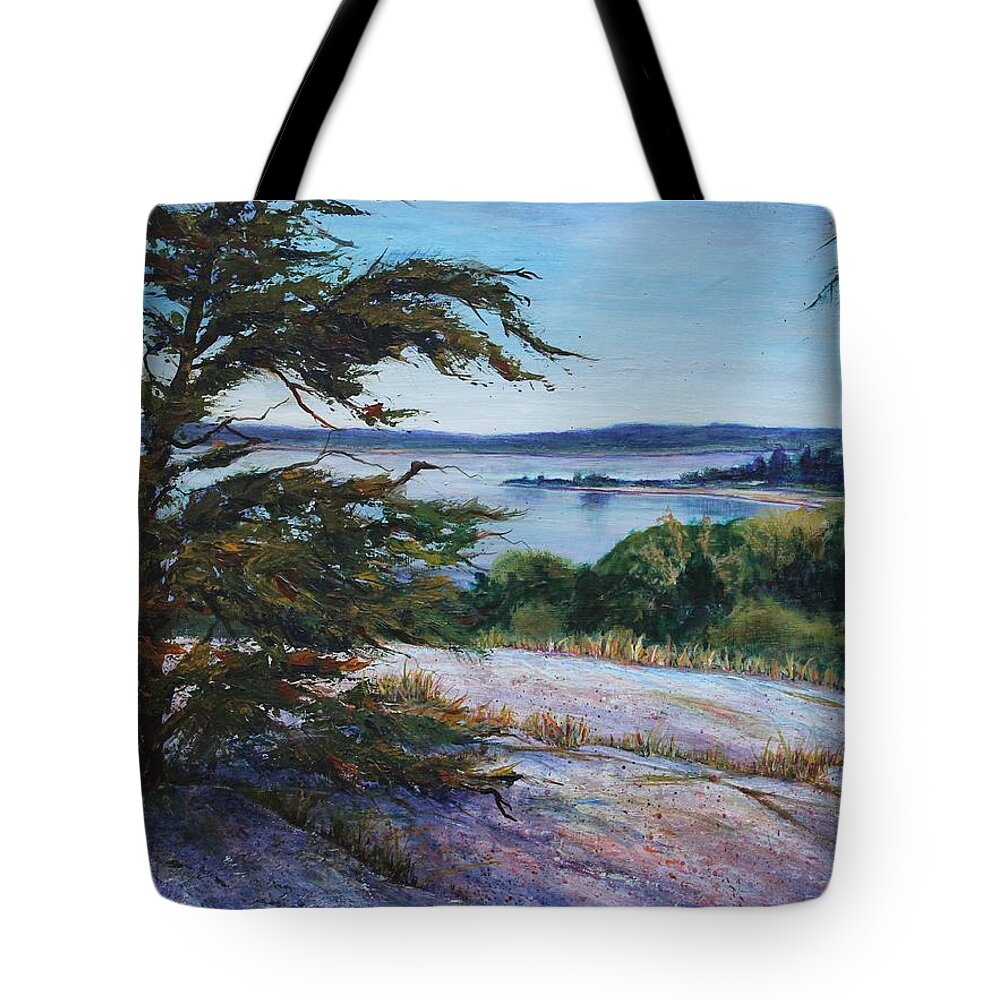 Tree Tote Bag featuring the painting Sentinal by Ruth Kamenev