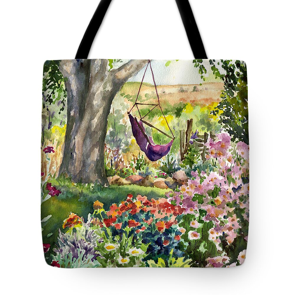 Garden Painting Tote Bag featuring the painting September Garden by Anne Gifford