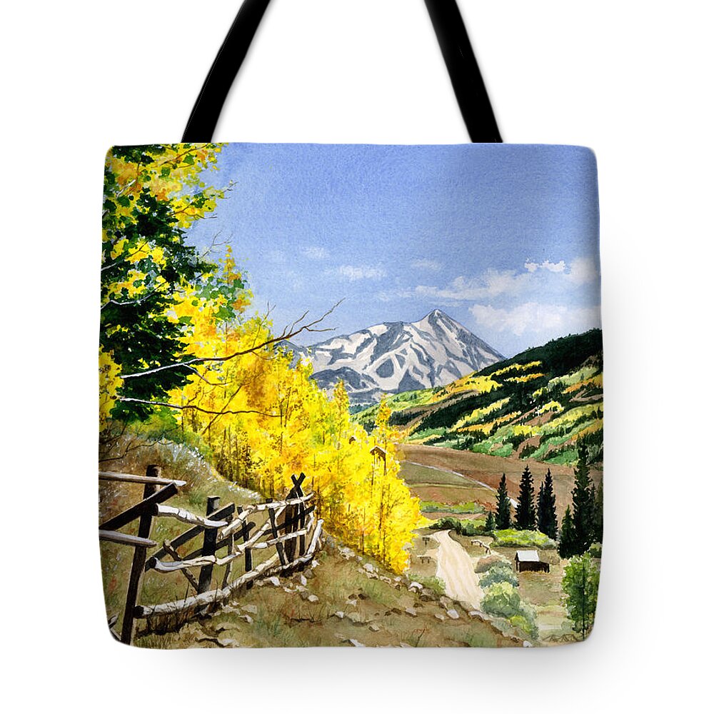 Watercolor Trees Tote Bag featuring the painting September Gold by Barbara Jewell
