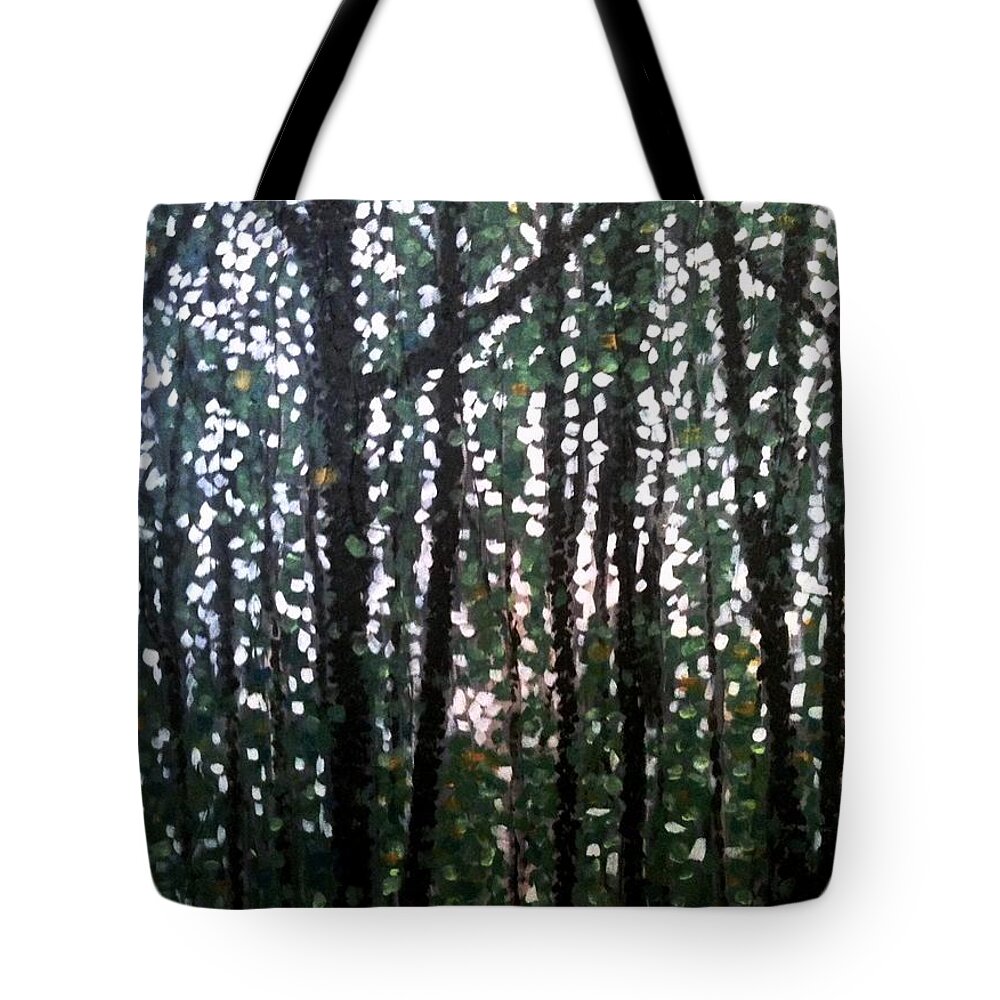 Trees Tote Bag featuring the painting September Morn by Joel Tesch