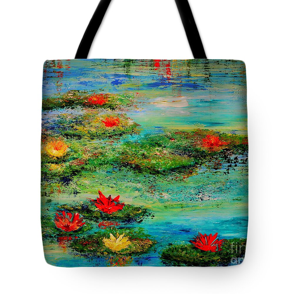 Acrylic Tote Bag featuring the painting Serene by Teresa Wegrzyn