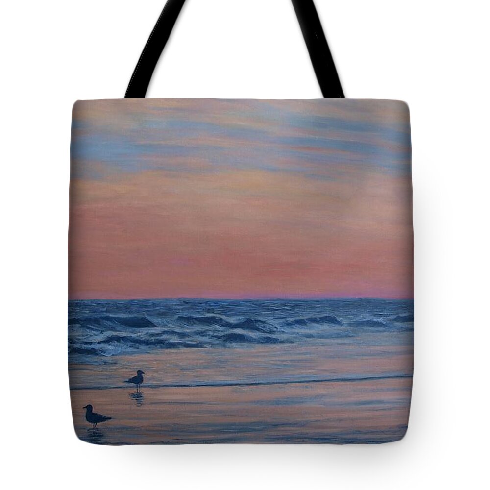 Ocean Tote Bag featuring the painting Serenity - Study for Dusk at the Shore by Kathleen McDermott