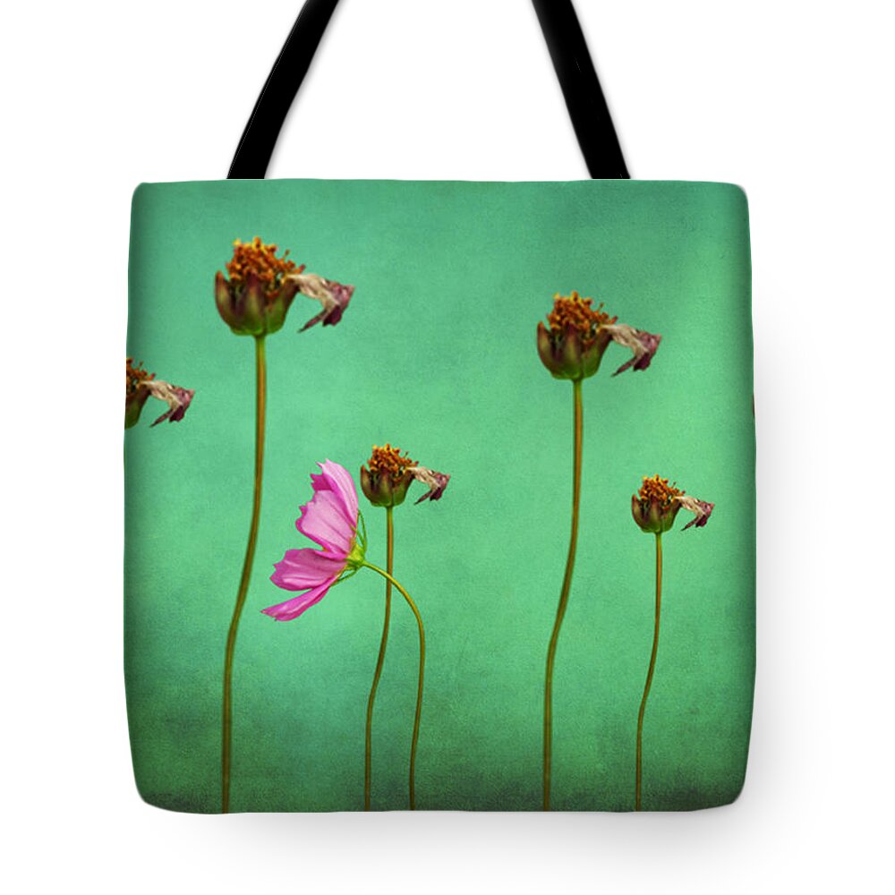 Seven Stems Tote Bag featuring the digital art Seven Stems by David Dehner