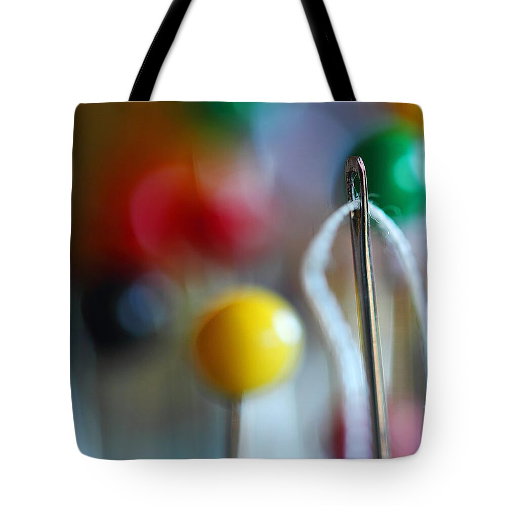 Needle Tote Bag featuring the photograph Sewing by Michael Eingle