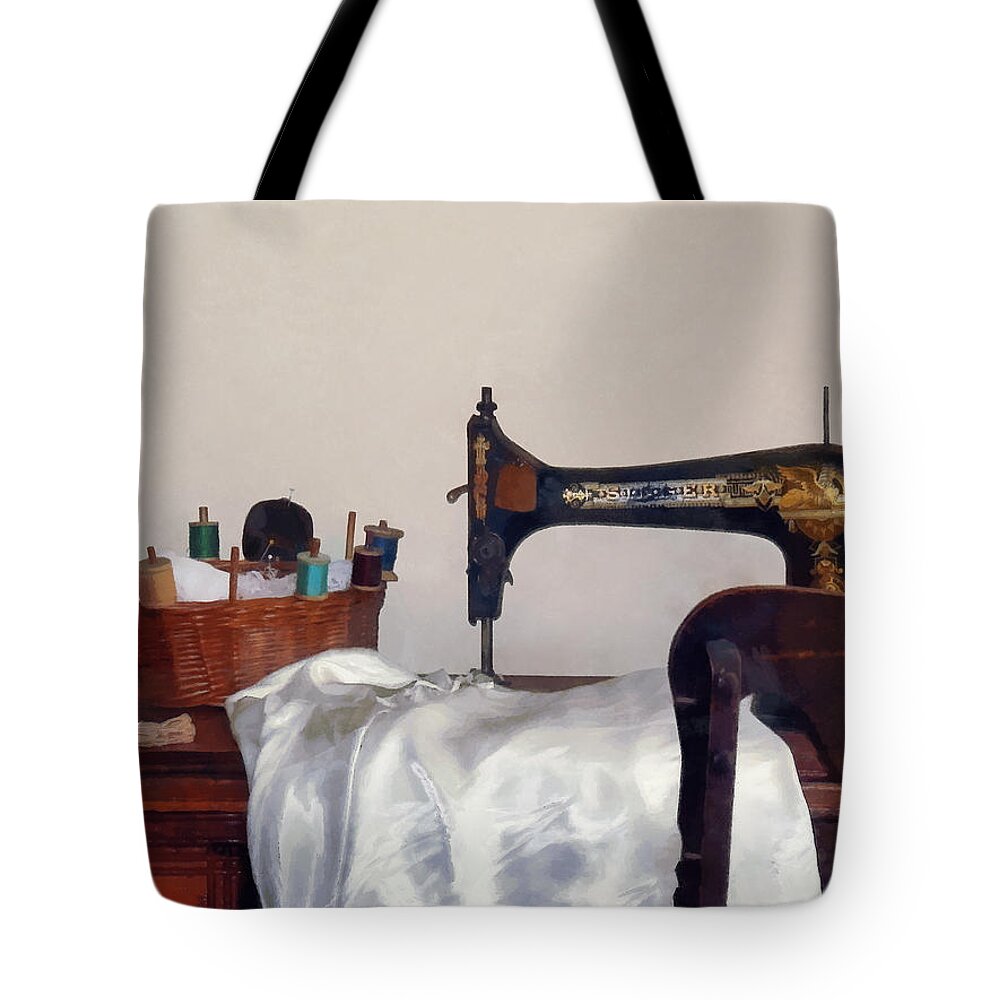 Sew Tote Bag featuring the photograph Sewing Room by Susan Savad