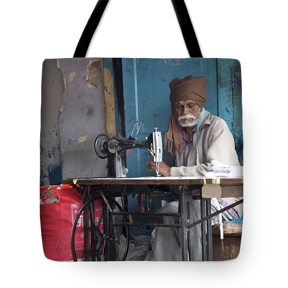 India Tote Bag featuring the photograph Sewn Before Blue by Lee Stickels