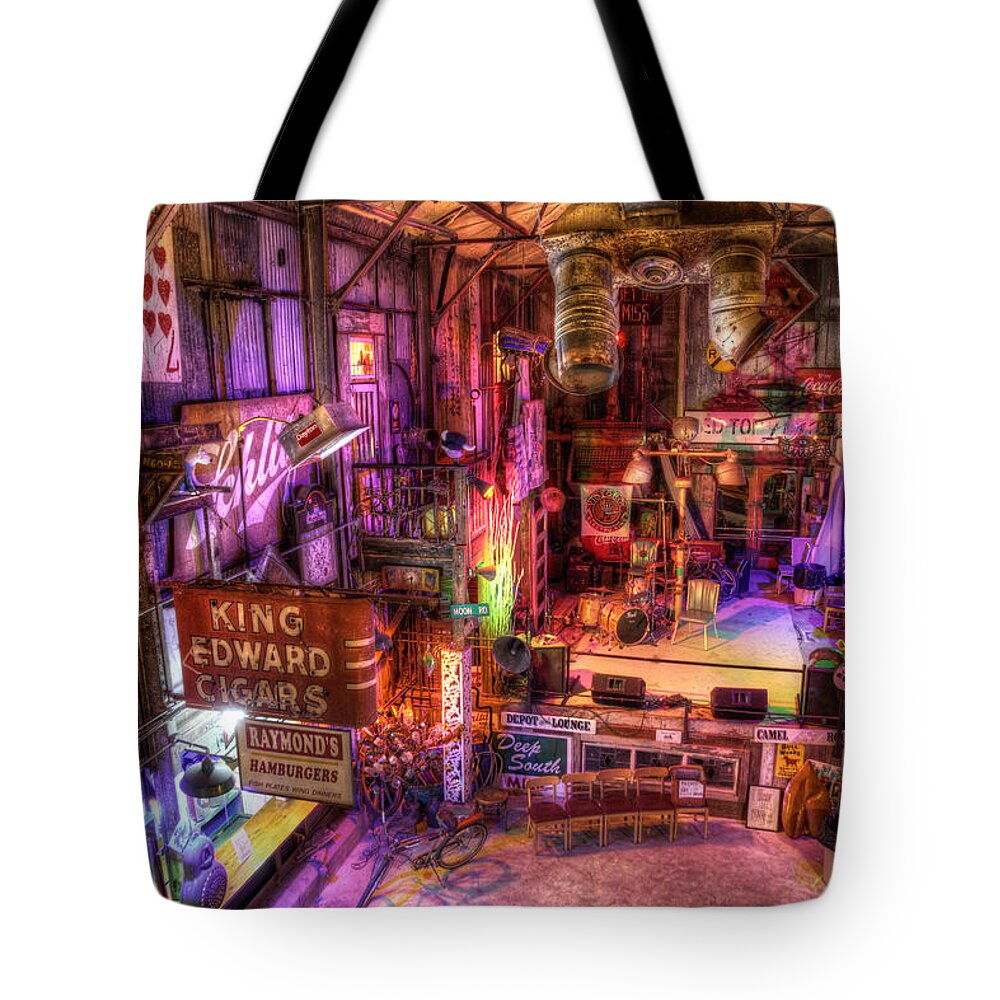 Shackup Inn Tote Bag featuring the photograph Shackup Inn Stage by Daniel George