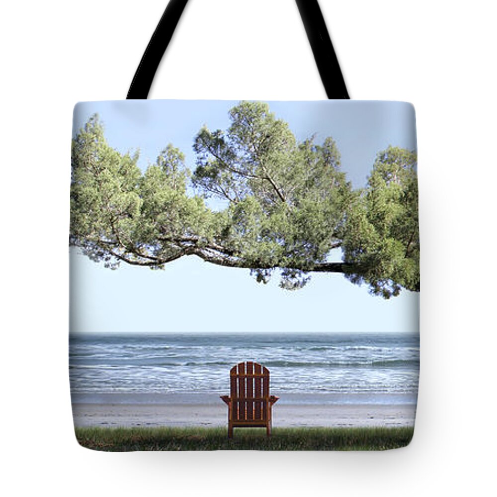 Shade Tree Tote Bag featuring the photograph Shade Tree Panoramic by Mike McGlothlen