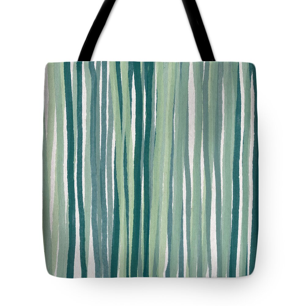 Contemporary Art Tote Bag featuring the digital art Shades of Blue by Aged Pixel