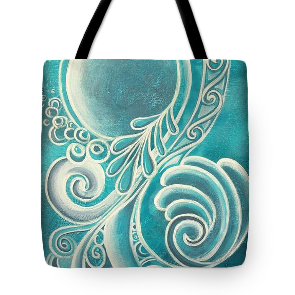 Painting Tote Bag featuring the painting Shades of White 2 by Reina Cottier
