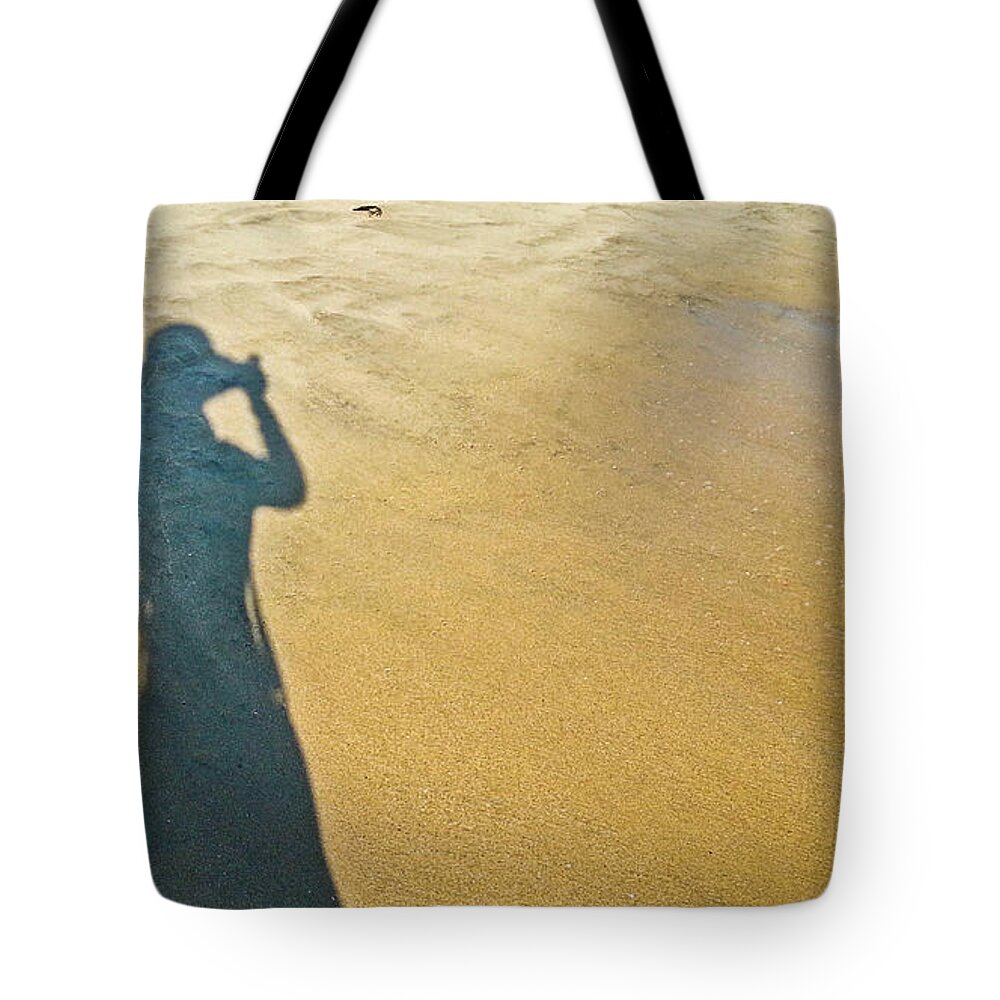 Shadow Tote Bag featuring the photograph Shadow and Sand Raw by Fei A