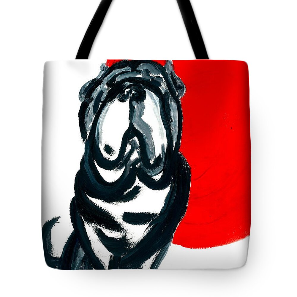 Acrylic On Paper Tote Bag featuring the painting Shar Pei by Lidija Ivanek - SiLa