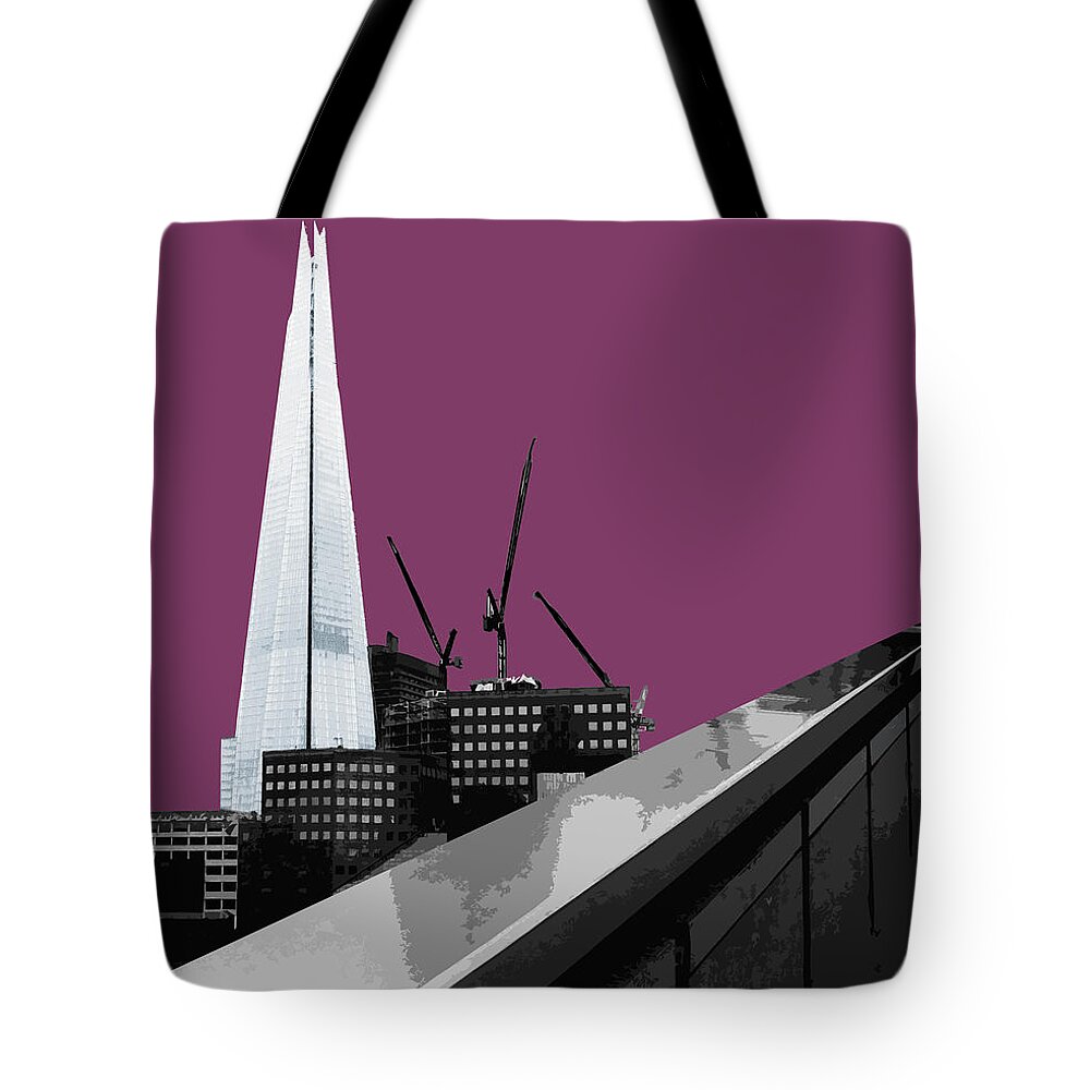 Shard Tote Bag featuring the mixed media Shard - PURPLE Reign #2 by BFA Prints