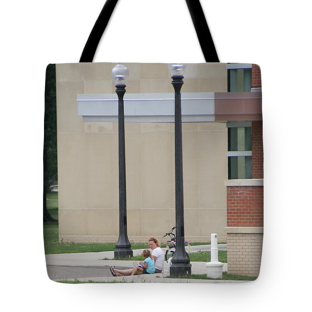 Two Unrecognizable People One Woman Tote Bag featuring the photograph Sharing a moment by Valerie Collins