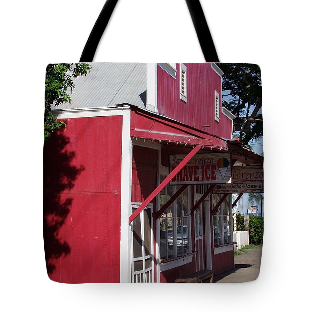 Shave Ice Tote Bag featuring the photograph Shave Ice Store Haleiwa Hawaii by Mary Deal