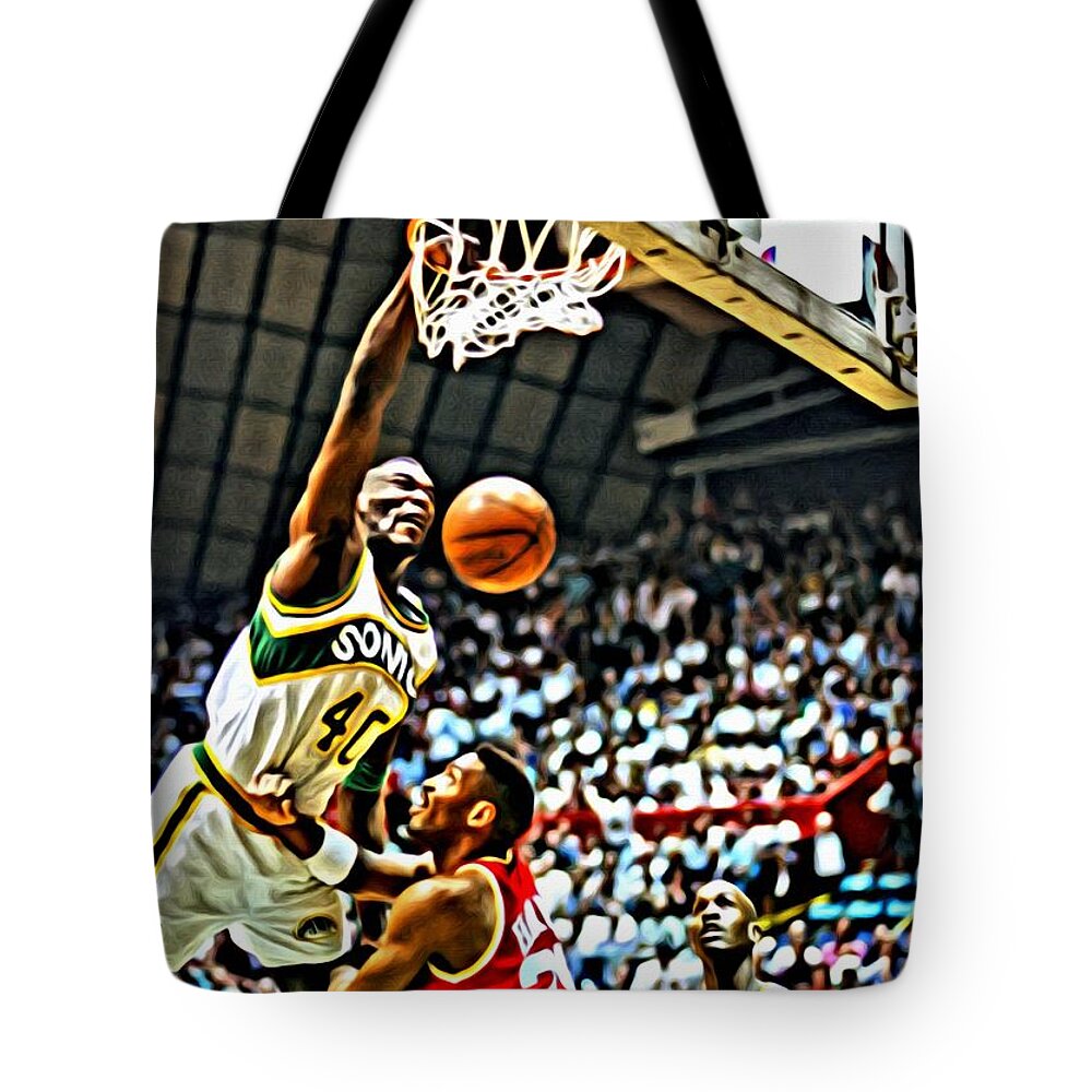 National Tote Bag featuring the painting Shawn Kemp Painting by Florian Rodarte