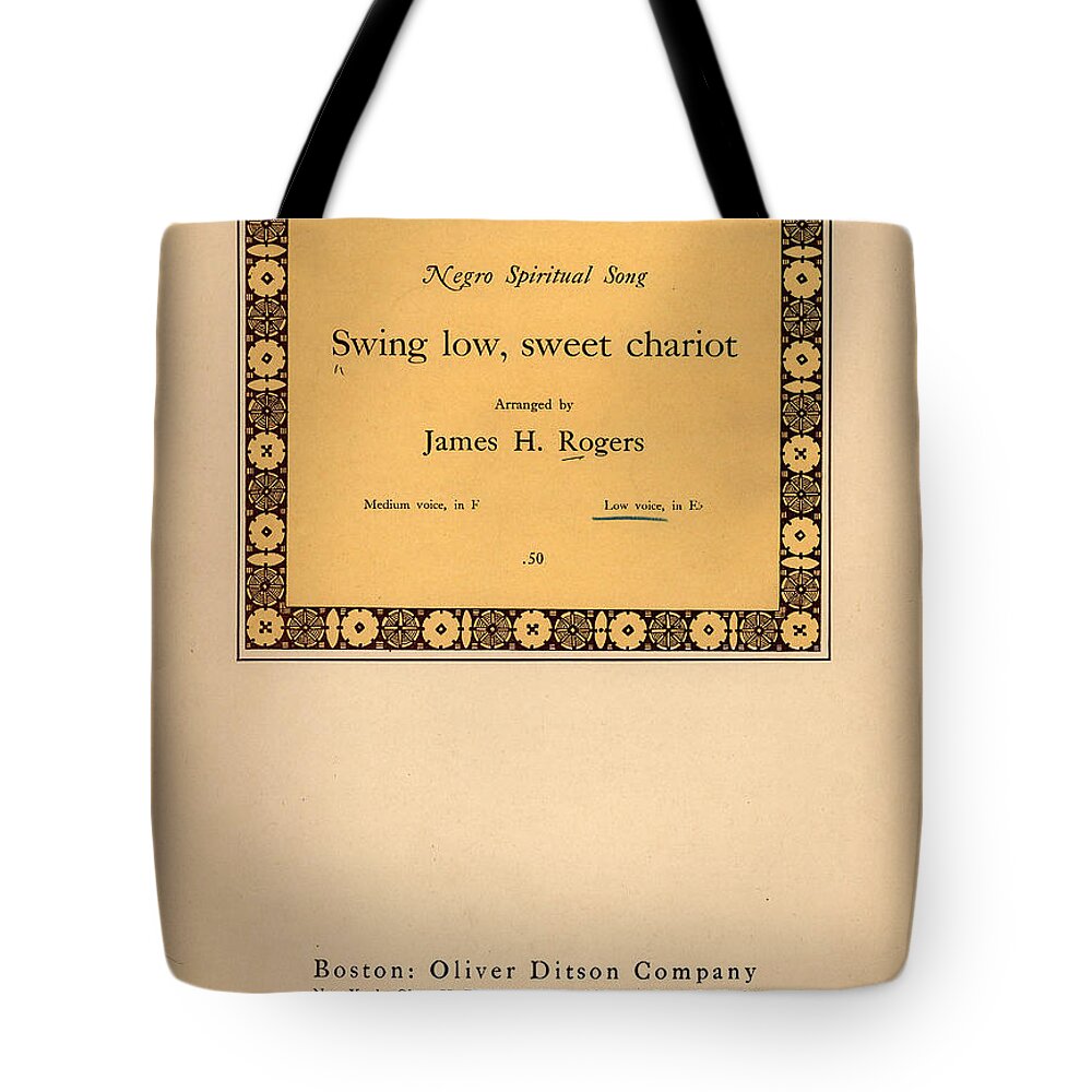 1917 Tote Bag featuring the painting Sheet Music Spiritual by Granger