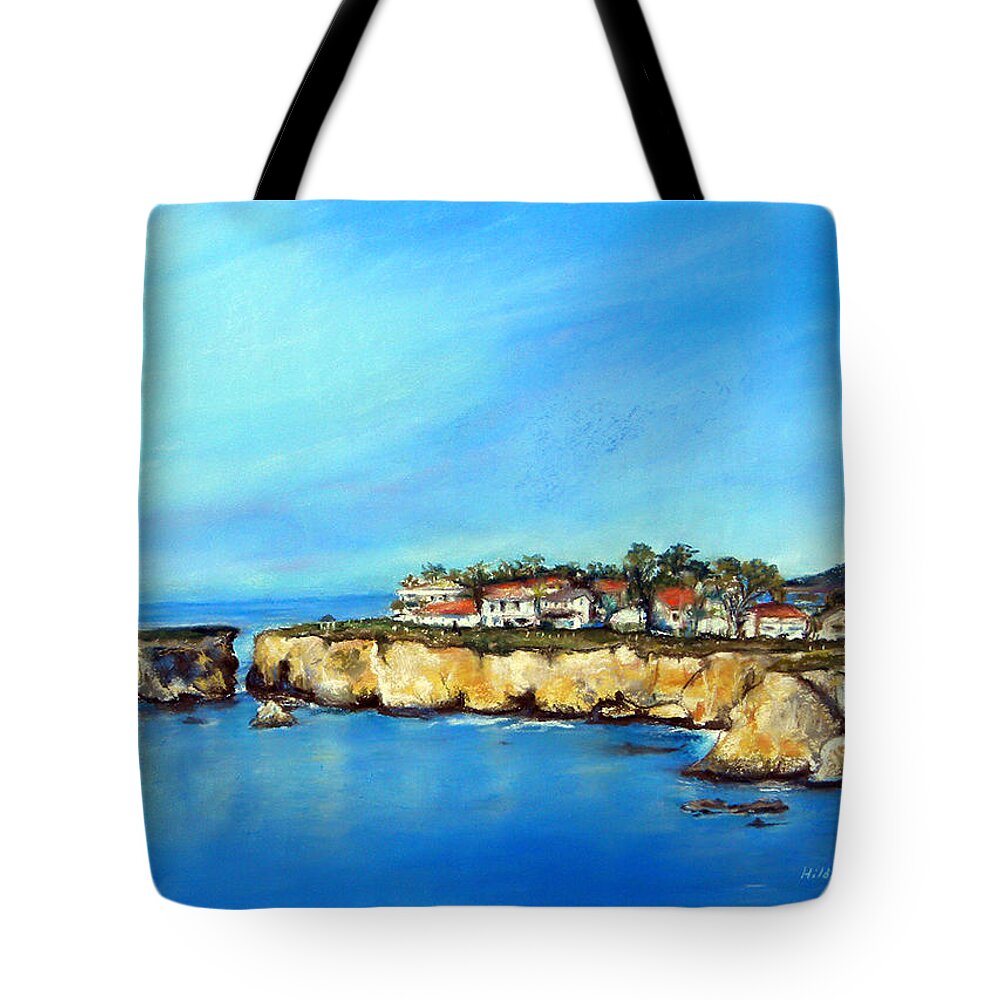 Seascape Tote Bag featuring the painting Shell Beach California by Hilda Vandergriff