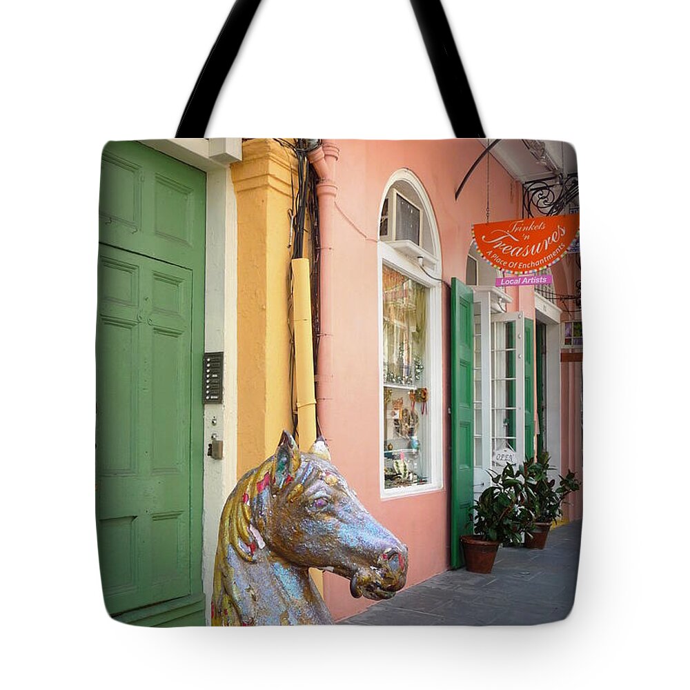 Hitching Post Tote Bag featuring the photograph Sherbet Street by Valerie Reeves