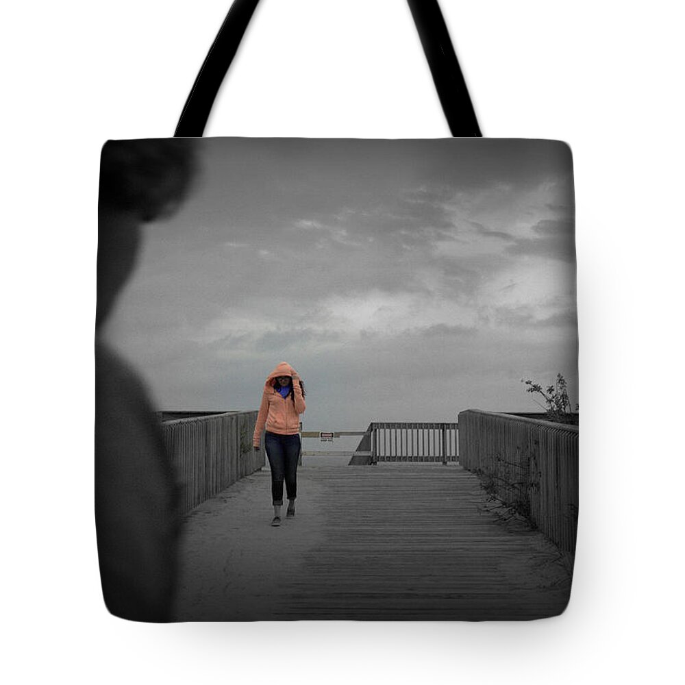 She's A Little Runaway Tote Bag featuring the photograph She's A Little Runaway by Edward Smith