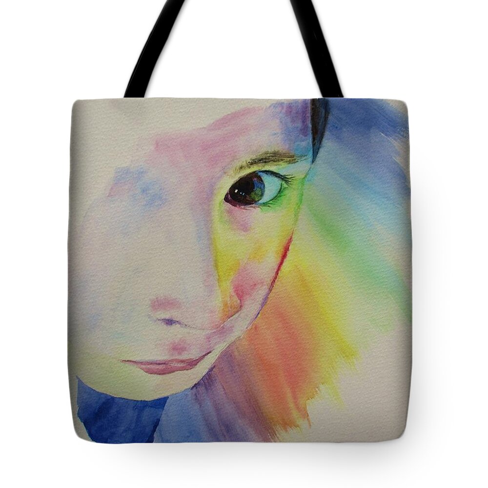 Abstract Tote Bag featuring the painting She's A Rainbow by Martin Howard