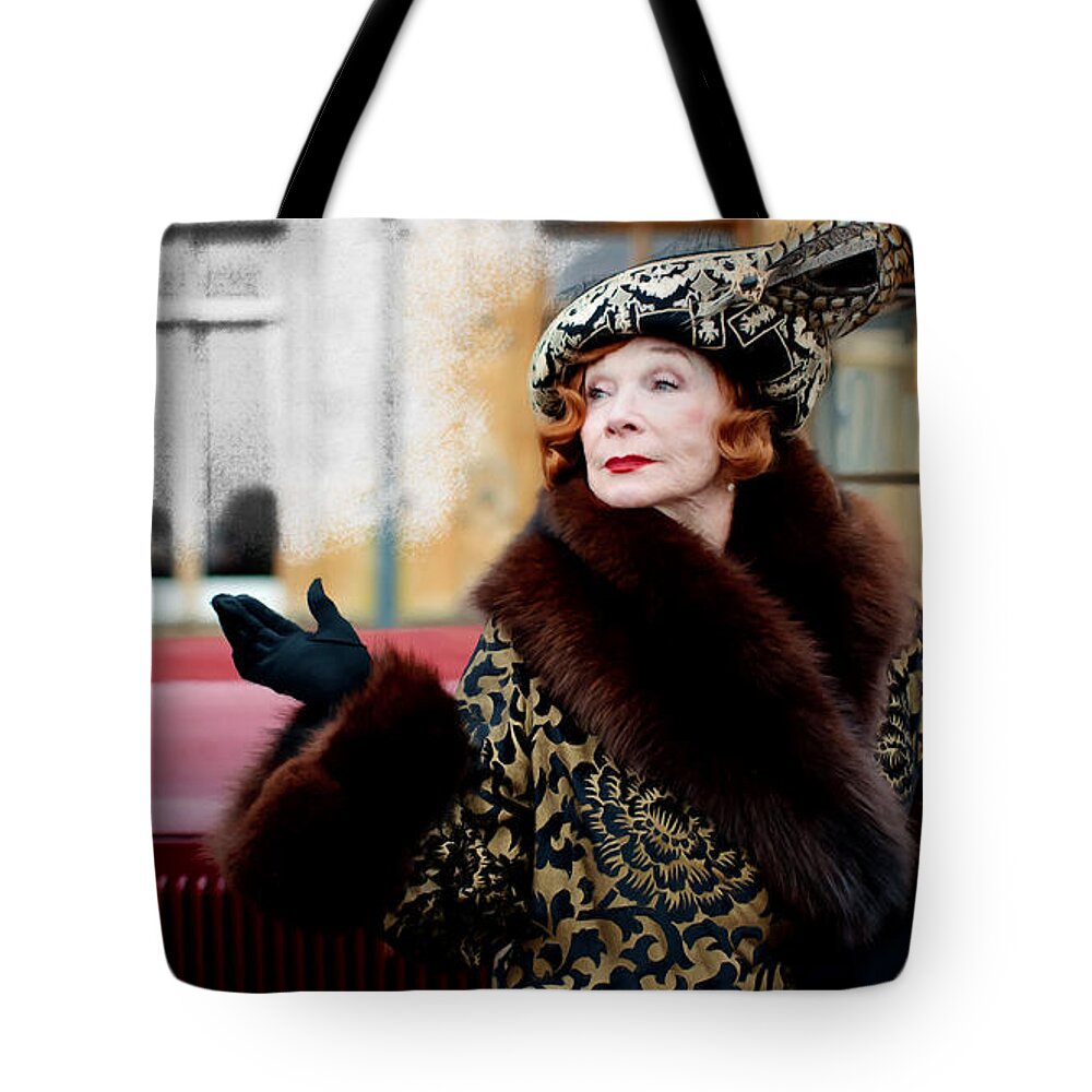 Downton Abbey Tote Bag featuring the digital art Shirley MacLaine @ TV serie Downton Abbey by Gabriel T Toro