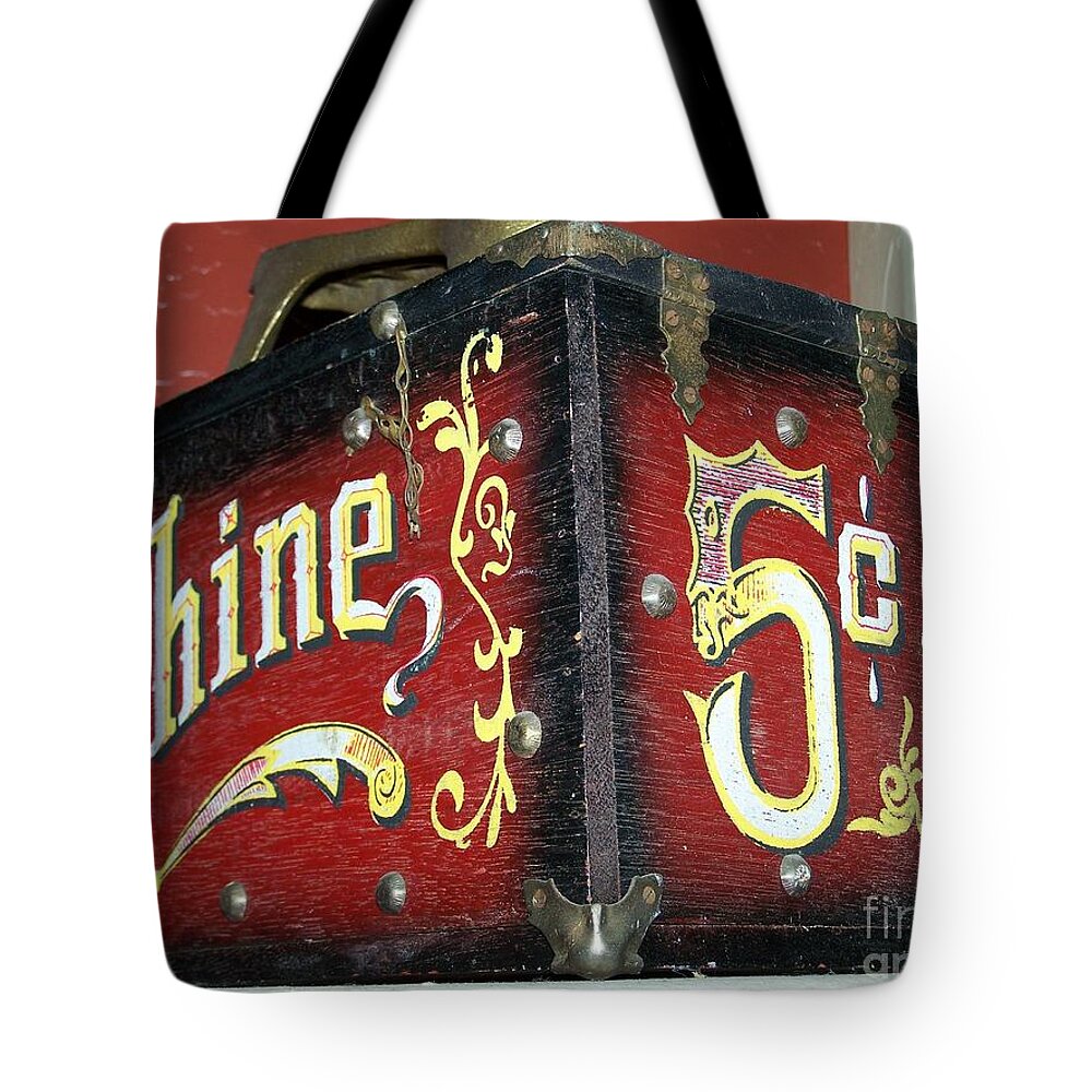 Antiques Tote Bag featuring the photograph Shoe Shine Kit by Pamela Walrath