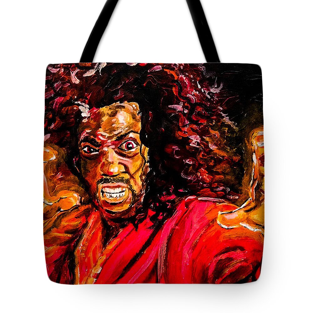 Portrait Tote Bag featuring the painting Shogun of Harlem by Joel Tesch