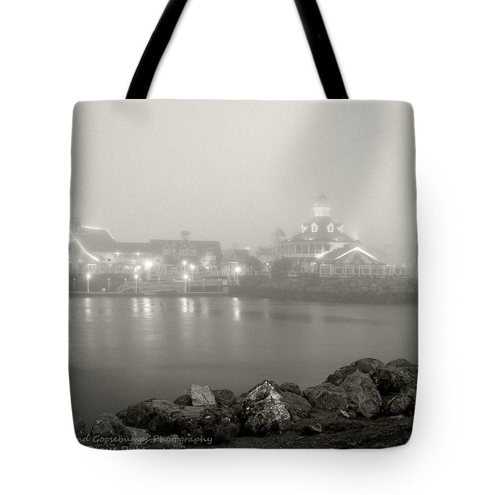 Long Beach Ca Tote Bag featuring the photograph Shoreline Village in the Fog by Denise Dube
