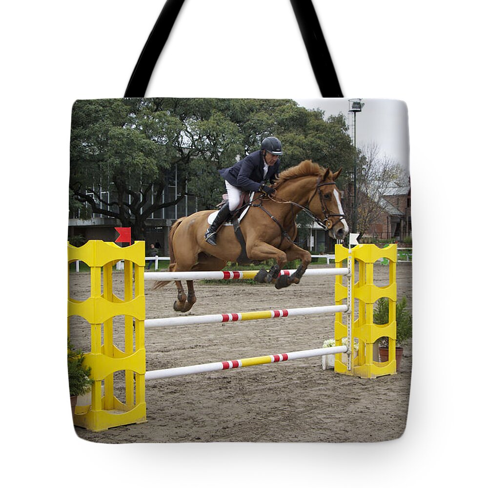 Showjumping Tote Bag featuring the photograph Show Jumping in Argentina by Venetia Featherstone-Witty