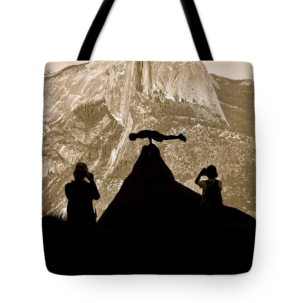 Half Dome Tote Bag featuring the photograph Showing off at Half Dome in Yosemite National Park by Lisa Billingsley