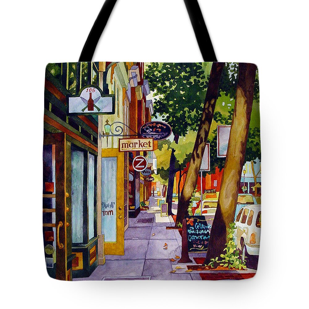 Watercolor Tote Bag featuring the painting Signs by Mick Williams